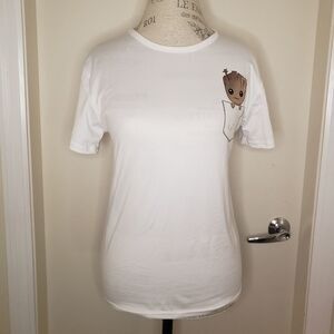 fitted white Baby Groot tshirt